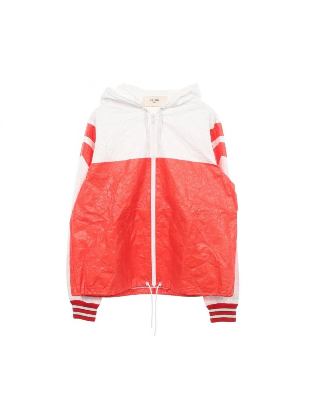 Celine Back Logo Processing Hooded White Red Jacket